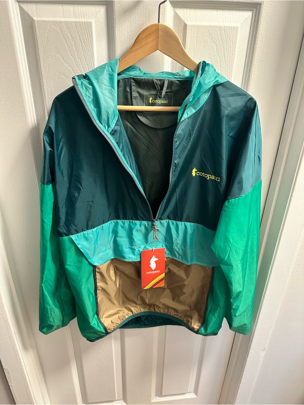 cotopaxi Teal & Dark Teal Colorblock Hooded Utility Jacket